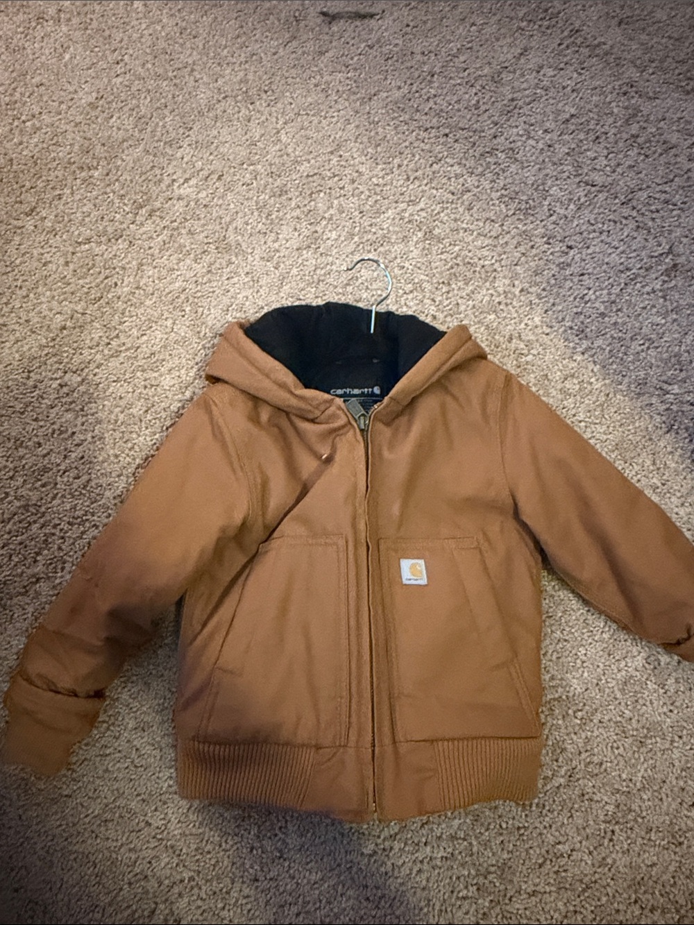 Carhartt Kids Tan Hooded Puffer Jacket
